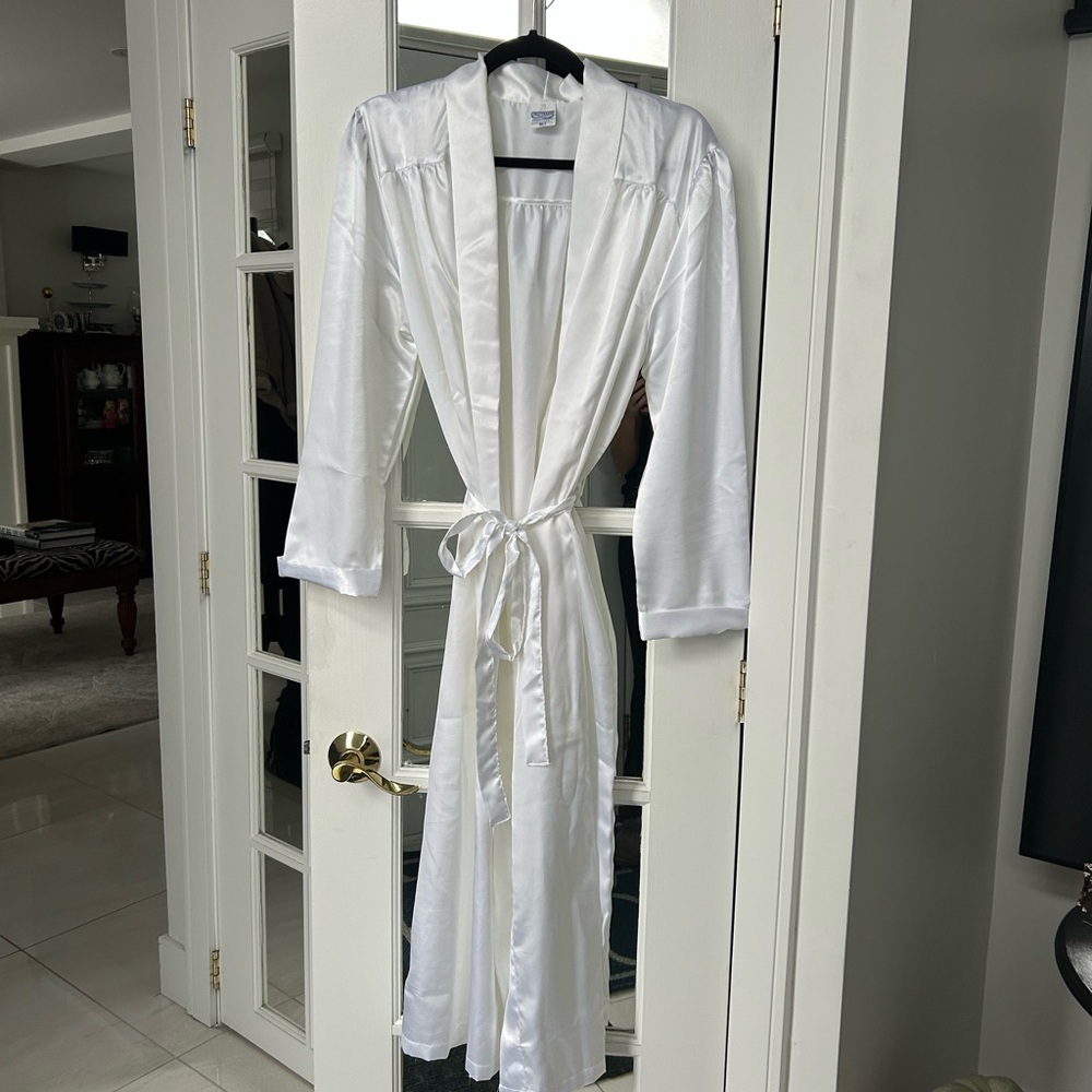 Italian Satin White Bridal Robe *